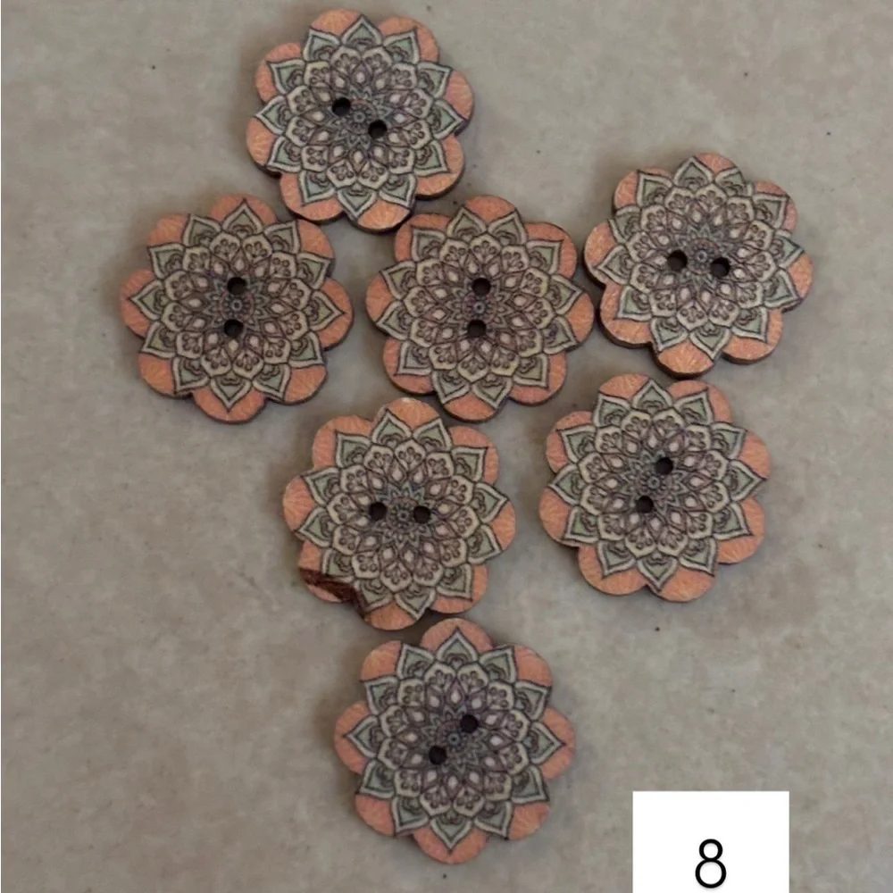 Mixed Floral Wood Buttons!